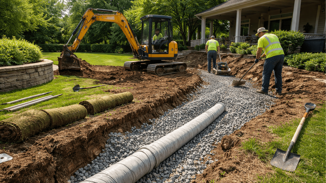 grading-drainage-services-johnson-county-ks rofessional grading and drainage services to prevent erosion and water damage in Johnson County Kansas