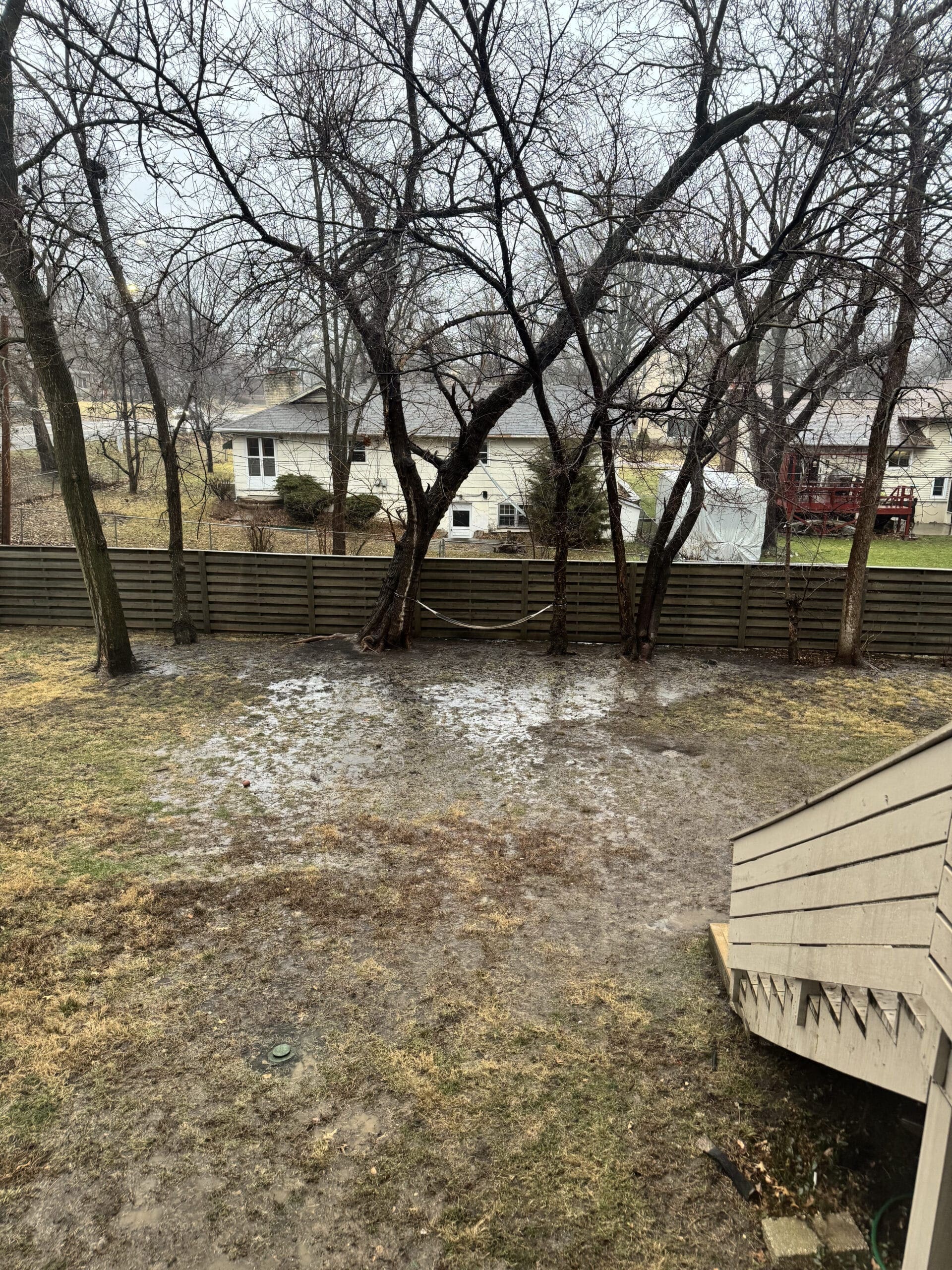 before-prairie-village-ks-water-drainage-Problem-solution-1