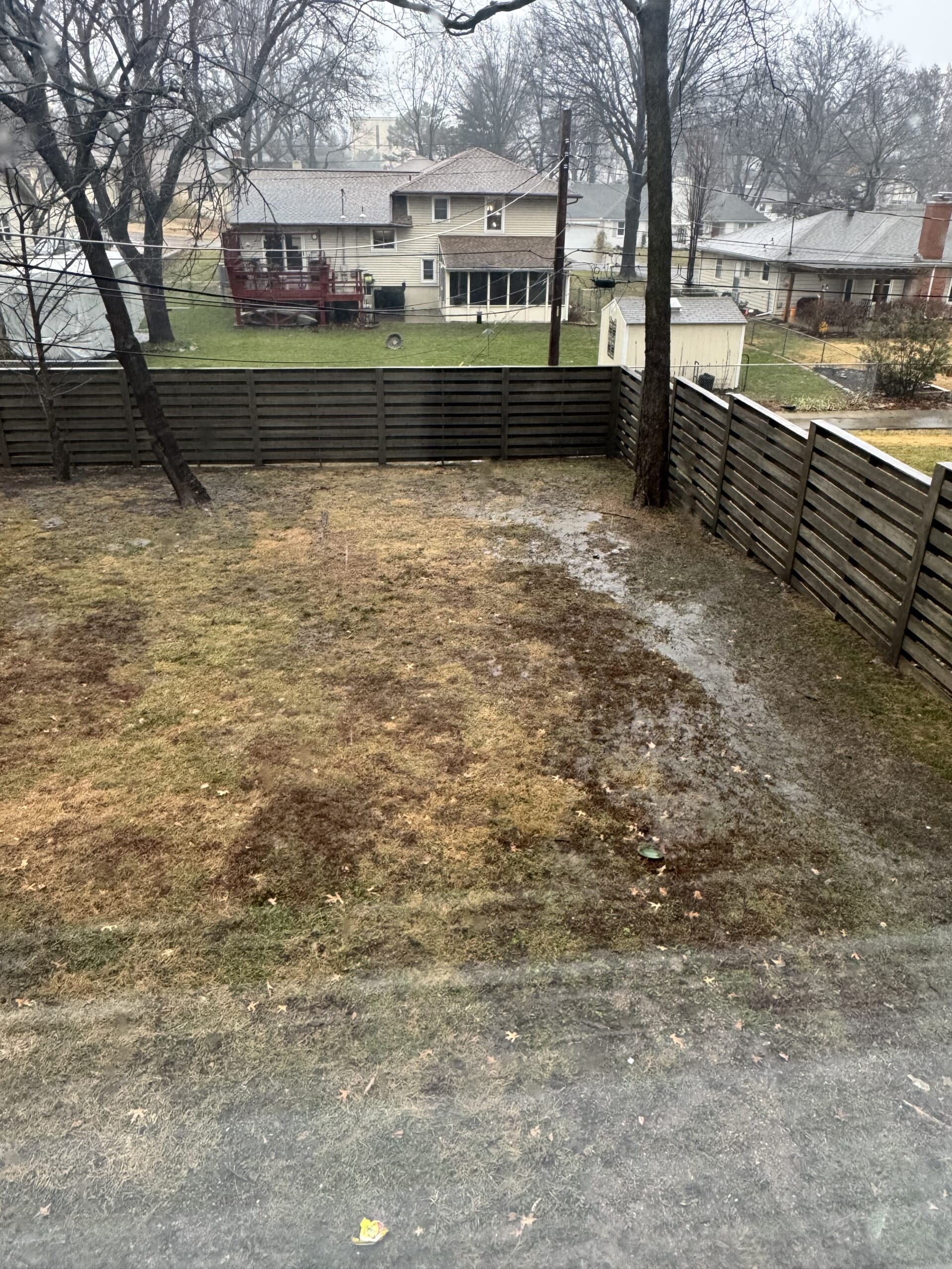 before-prairie-village-ks-water-drainage-Problem-solution-2
